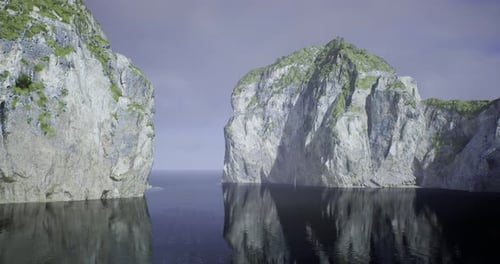 Cliffs Alongside Narrow Waters Serve As Navigation Landmarks for Sailors