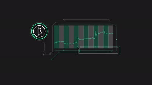 Animated Infographic Of Bitcoin Price Growth On Alpha Channel