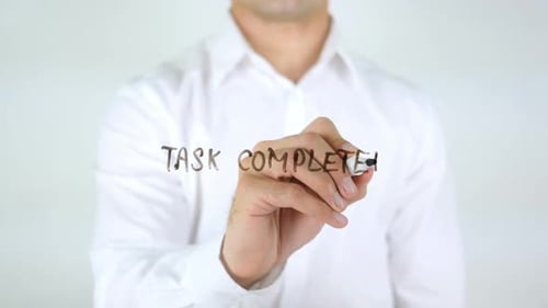 Writing Task Completed with a Marker on Glass