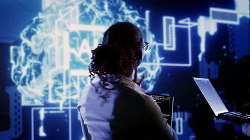 Colleagues Oversee AI Neural Network