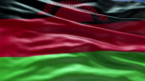 Malawi National Flag Waving Animation