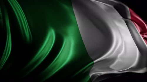 Realistic Waving Italian Flag Animation