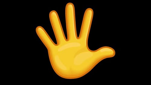 Animated Hand Emoji Fist to Open Palm Transition