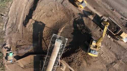 Construction Equipment Working on a Development Site