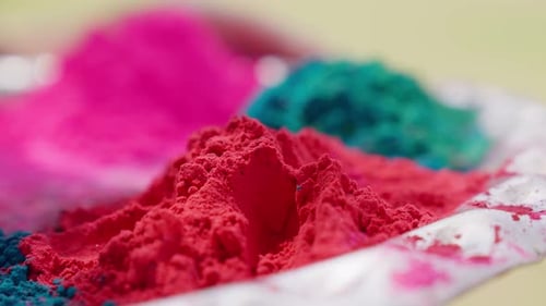 Vibrant Colorful Powder Paint on Display