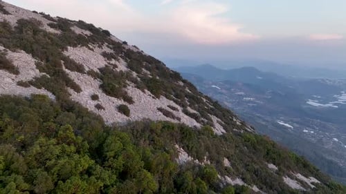 Scenic Aerial View of a Green Mountain Range
