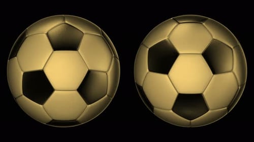 Soccer Balls Rotating On The Axes 360 Degrees. Video With Alpha Channel. The Concept Of Sporting ...
