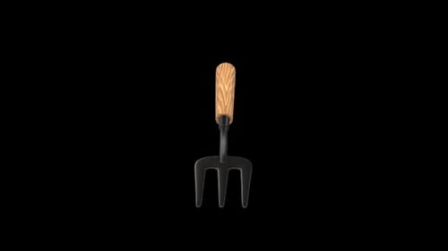 Realistic 3D Rotating Hand Trowel Gardening Tool Animation