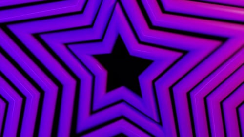 Neon Star Tunnel Loop Background Animation