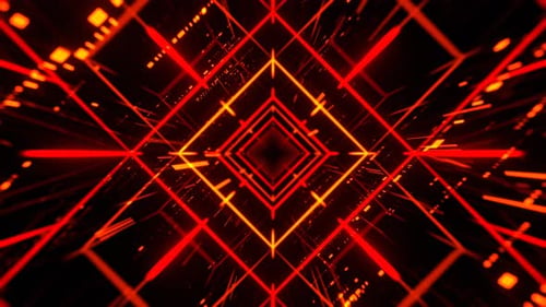 Red And Orange Mirror Abstract Digital Space Background Vj Loop In 4K