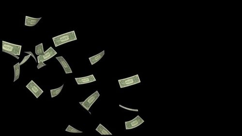 Falling One Dollar Bills Overlay Loop