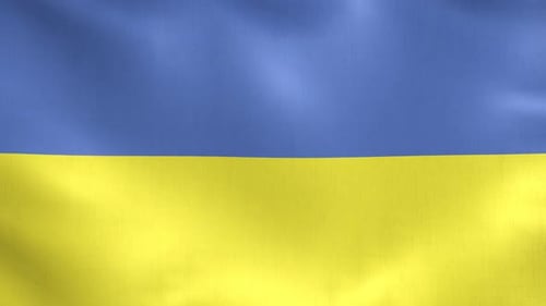 Realistic Waving Fabric Ukrainian Flag Loop Animation
