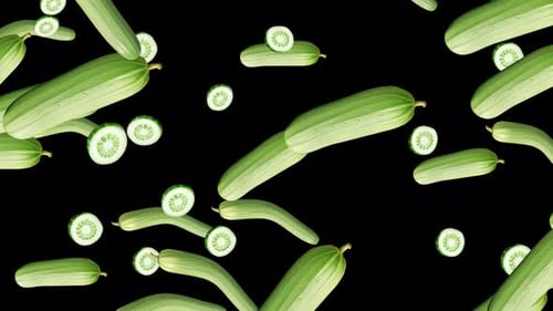 Falling Cucumbers and Slices Modern Loop