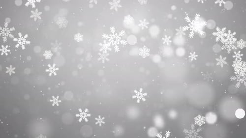 Falling Snowflakes and Bokeh Lights Winter Holiday Background