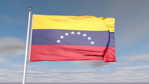 Realistic Venezuela National Flag Waving Animation