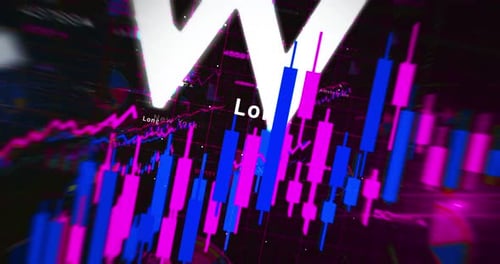 Stock exchange in the world charts and graphs diagram fast zoom loop