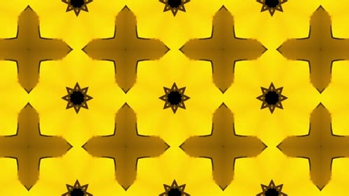 Seamless Golden Abstract Geometric Kaleidoscope Pattern