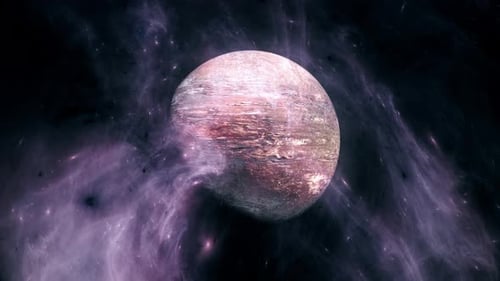 Abstract Planet Rotating in Nebula Starfield Loop Background