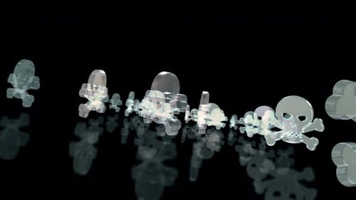 Translucent Skull and Crossbones Looping Animation