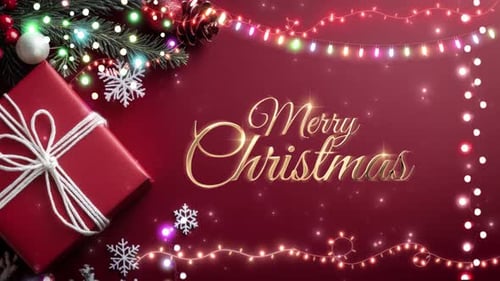 Merry Christmas Loop Fundo vermelho