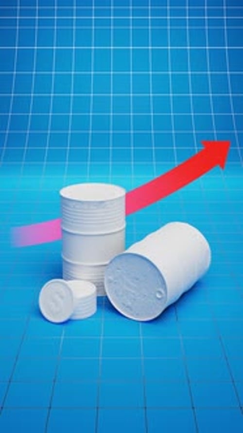 Industrial Barrels and Coins Animated for Financial Growth