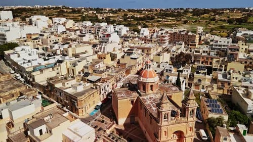 Elegant aerial view of Malta's colorful architecture and landscape