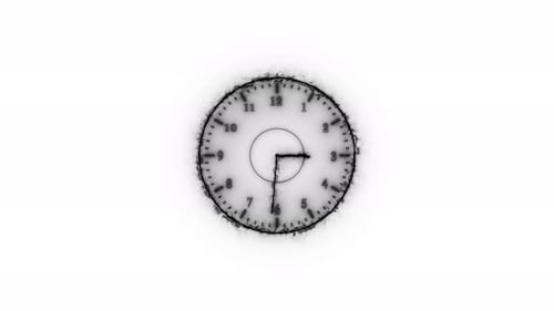 Reloj analógico de círculo blanco negro animado