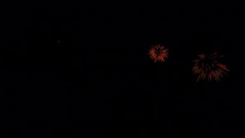 Orange Color Fireworks Video with Alpha Channel
