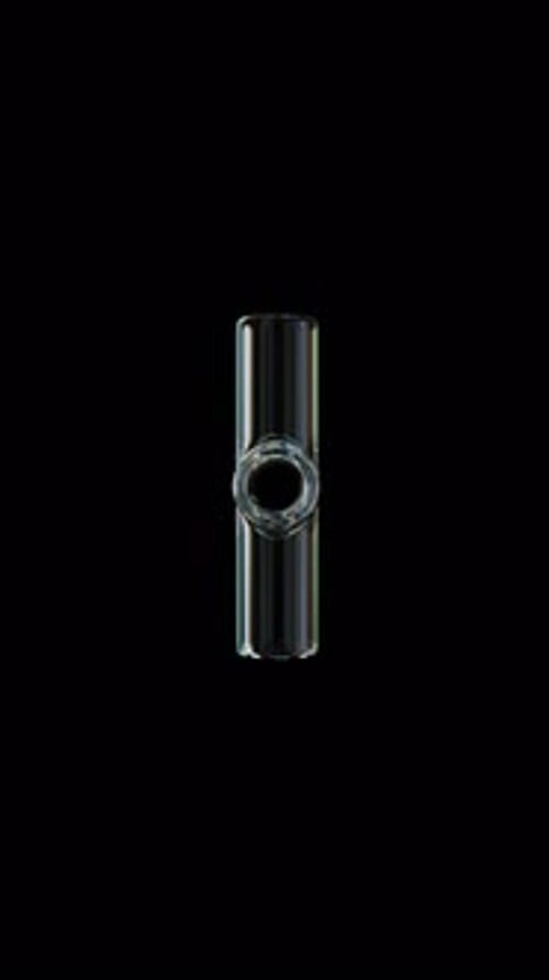 3d Transparent Rotating Glossy Hollow Cross with Dispersion Effect Rainbow Colors Reflection Glass