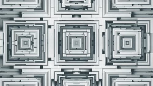Squares - White Abstract Geometric Pattern