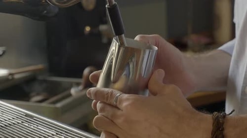 Making Late Coffee in a Cafe