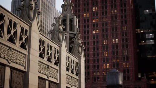 New York Business Center Downtown Buildings View