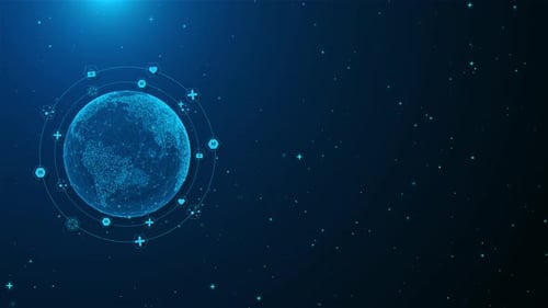 Futuristic Global Health Network Animation