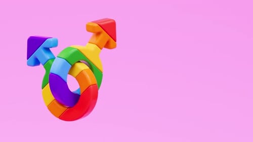 Rainbow Pride Male Gender Symbols Looping Animation