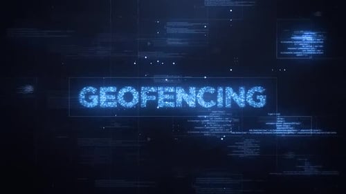 Geofencing Word On Dynamic Technology Background