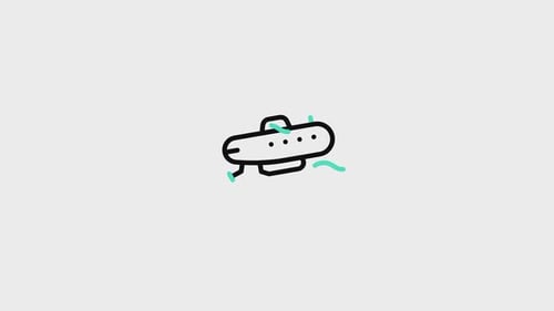 Sketch Style Submarine Icon Animation