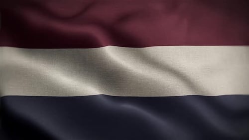 Netherlands Wavy Flag In The Wind In Slow Motion Waving Official Flag