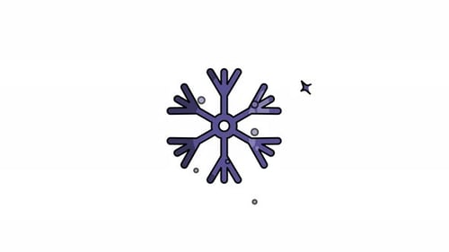 Animated Sketch Snowflake for Winter Holiday Greetings