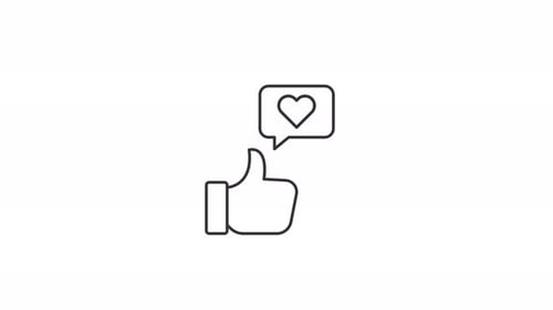 Animated Thumbs Up Like and Love Icon