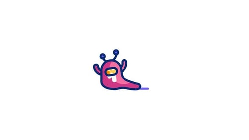 Cute Cartoon Pink Slug Wiggling Animation