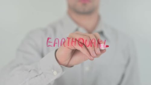 Earthquake, Writing on Transparent Screen