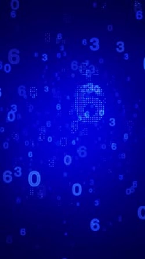 Blue Flying Numbers Countdown Background Loop