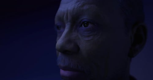 Detailed Portrayal of an Elderly Person with Unique Facial Traits
