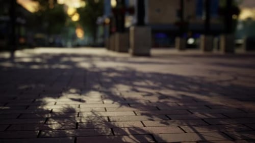 Small Town with Empty Streets