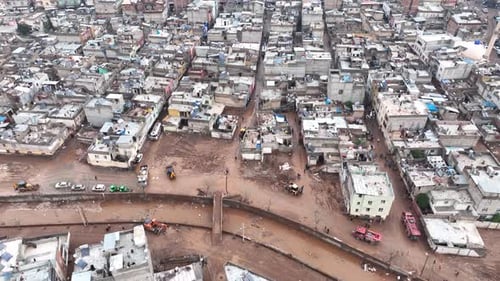 Aerial View Of Streets Affected By Flood In Şanlıurfa