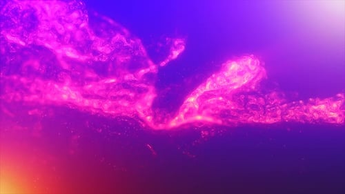Purple multi-colored energy glowing liquid f waves and electric iridescent plasma of hig