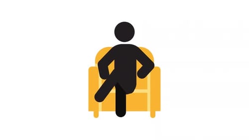 Animated Person Icon Sitting in Chair