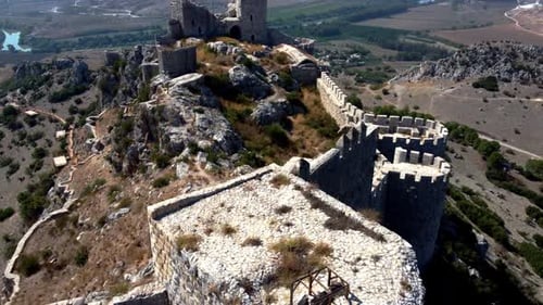 Turkey Castles: Captivating Castle: Yilan's Aerial Splendor, Majestic Castle: Aerial View from Steep