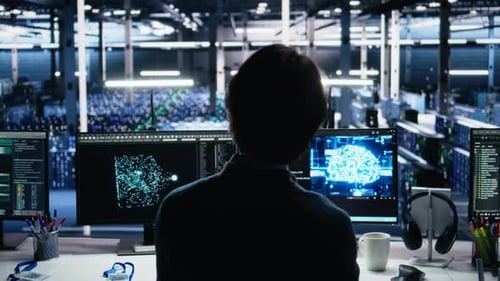 Desarrollador de software en codificación de centros de datos con IA generativa