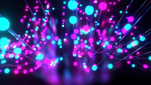 Cyan And Pink Beautiful Neon Dynamic Background Vj Loop l 4K